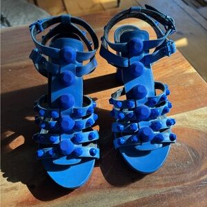 Balenciaga Royal Blue Studded Sandals